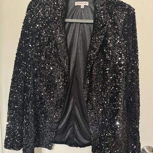 Nanette Lepore Sparkling Black Sequin Blazer